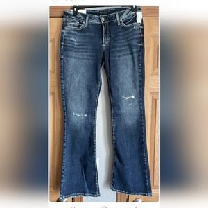 NWT SILVER ELYSE BOITCUT MIDRISE JEANS 16 x 33